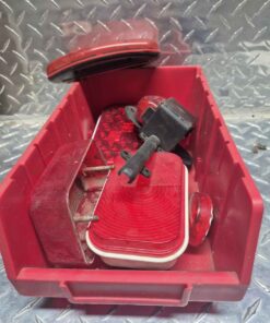 Incandescent and led light parts and complete lights in red parts bin