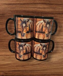 4 HORSE MUGS