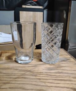 2 clear glasses
