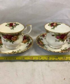 Pair of Royal Albert - Old Country Roses Cups & Saucers