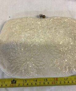 Vintage White Beaded Purse - Styled by Goldco