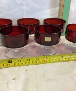 1970s Luminarc Ruby Red Glassware set of 6