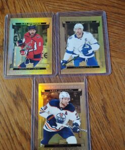 Qty 3 Tim Hortons gold etching hockey cards
