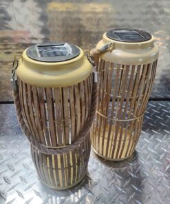 2 solar hanging wicker