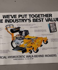 Cub cadet walk behind lawnmower wall poster