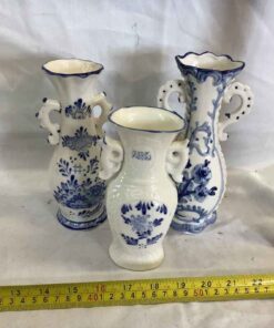 Blue & White Bud Vases (3)