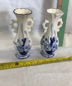 Blue & White Bud Vases (2)