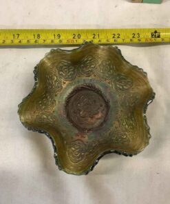 “Fenton” Medallion Grape Cable Ruffle Bowl
