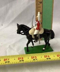 Figurine "Mounted Cavalryman on Black Horse"- marked- Butane