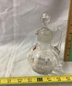 Mary Gregory handblown cruet c/w glass stopper, 6 1/2"