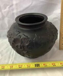 Tiffin Art Deco Bowl - Black china, (circa 1930), "Poppies"