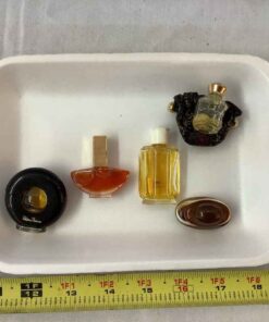 5 assorted perfume bottles some with perfume