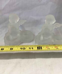 Frosted Glass Angel Candle Holders (2)