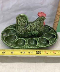 Vintage Devilled Egg Tray with “Egg” Salt & Pepper