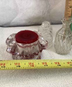 Bud vases (2) and candle holder