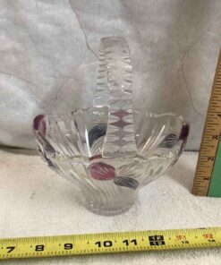 Glass Basket with Pink Lilies