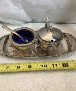 EPNS Cobalt Lined Condiment Set