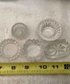 5 assorted glass salts