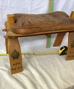 Antique “Camel” Stool with Brass Detail
