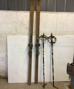 7’ Wooden Skis with Poles