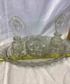 Pressed Glass Dresser Set