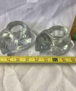 Sleeping Kittens Glass Candle Holders