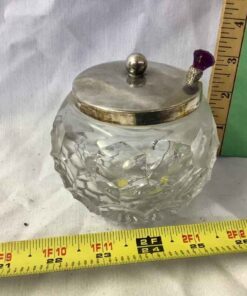 Condiment Jar with spoon with thistle handle