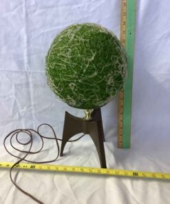 Vintage Mid Century Modern Olive Green Spun Lucite Spaghetti Lamp