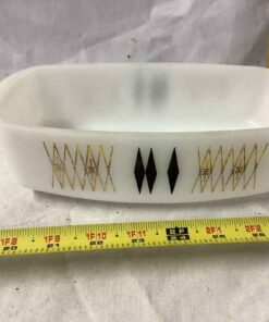 Federal Glass casserole dish "Atomic Harlequin" pattern circa 1950's