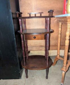 Wooden Tiered occasional table with single drawer