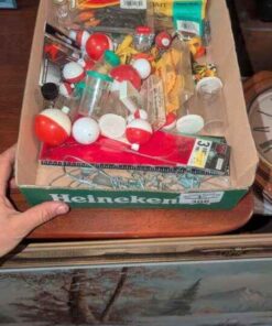 Fishing bobbers, bait and lures
