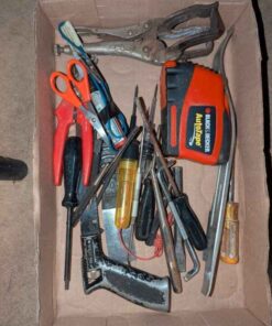 Auto Tape, Screwdrivers, hand saw, etc