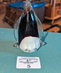 Decorative glass penguin paperweight