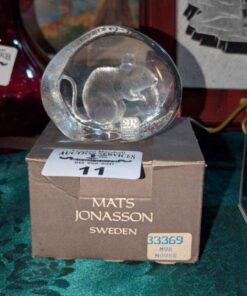 Mats Jonasson full lead etched mouse Paperweight