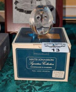 Mats Jonasson crystal owl Paperweight