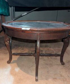 Antique Small occasional table with glass serving tray