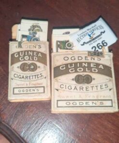 vintage Guinea Gold Cigarettes cases and collectible car cards