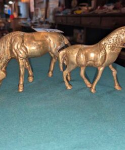Brass horse statues