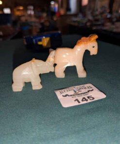 Alabaster animal carvings