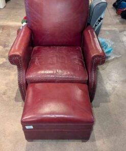 Leather Arm Chair and ottomon