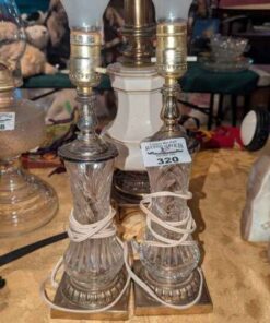 Pair of Pinwheel Crystal Table lamps