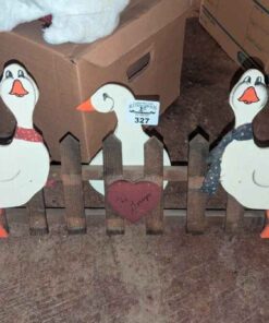 "The Gossips" Geese at the picket fence accent