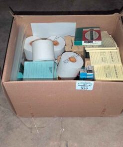 Message pads, calculator paper rolls, oil pastels, pens, etc