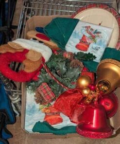 Box lot of assorted Christmas decorations