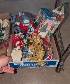 Box lot of assorted Christmas decorations