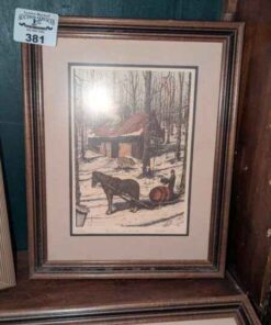 Signed in Pencil "Cabane a Sucre" framed print