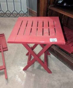Pair of folding plastic patio/camp sidetables