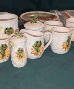 Ceramic Frog mugs, creamers, sugar bowls, etc