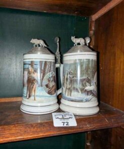 Longton Crown Timber wolf Tankards