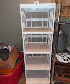 Plastic freestanding shelf